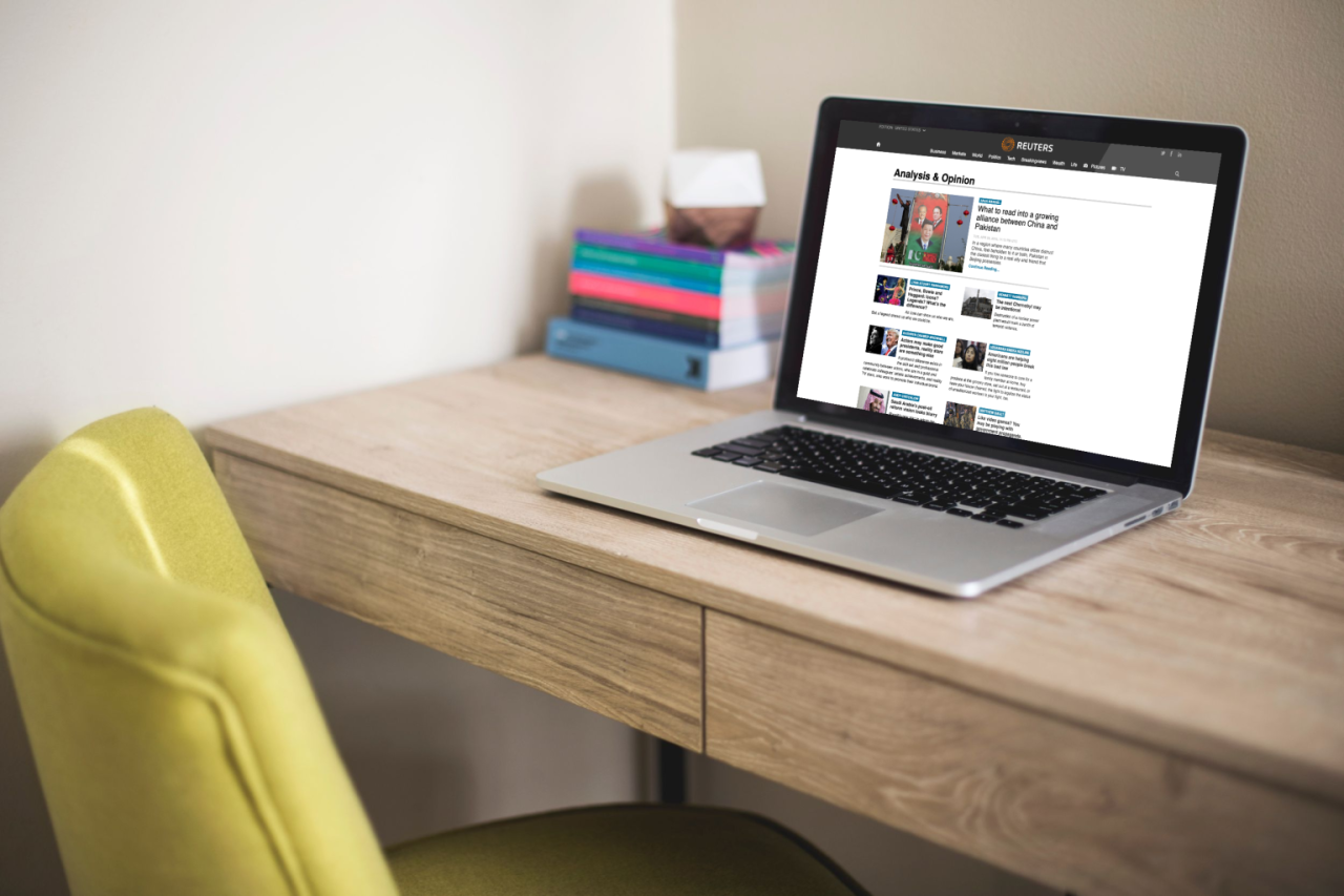 Mockup met de website van Reuters.